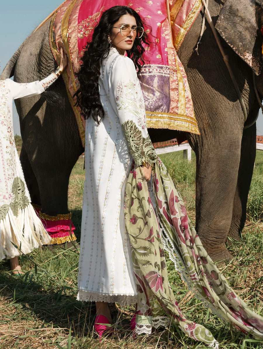 Mushq Lawana Embroidered Luxury Lawn Unstitched 3Pc Suit MSL-23-15 Yanin