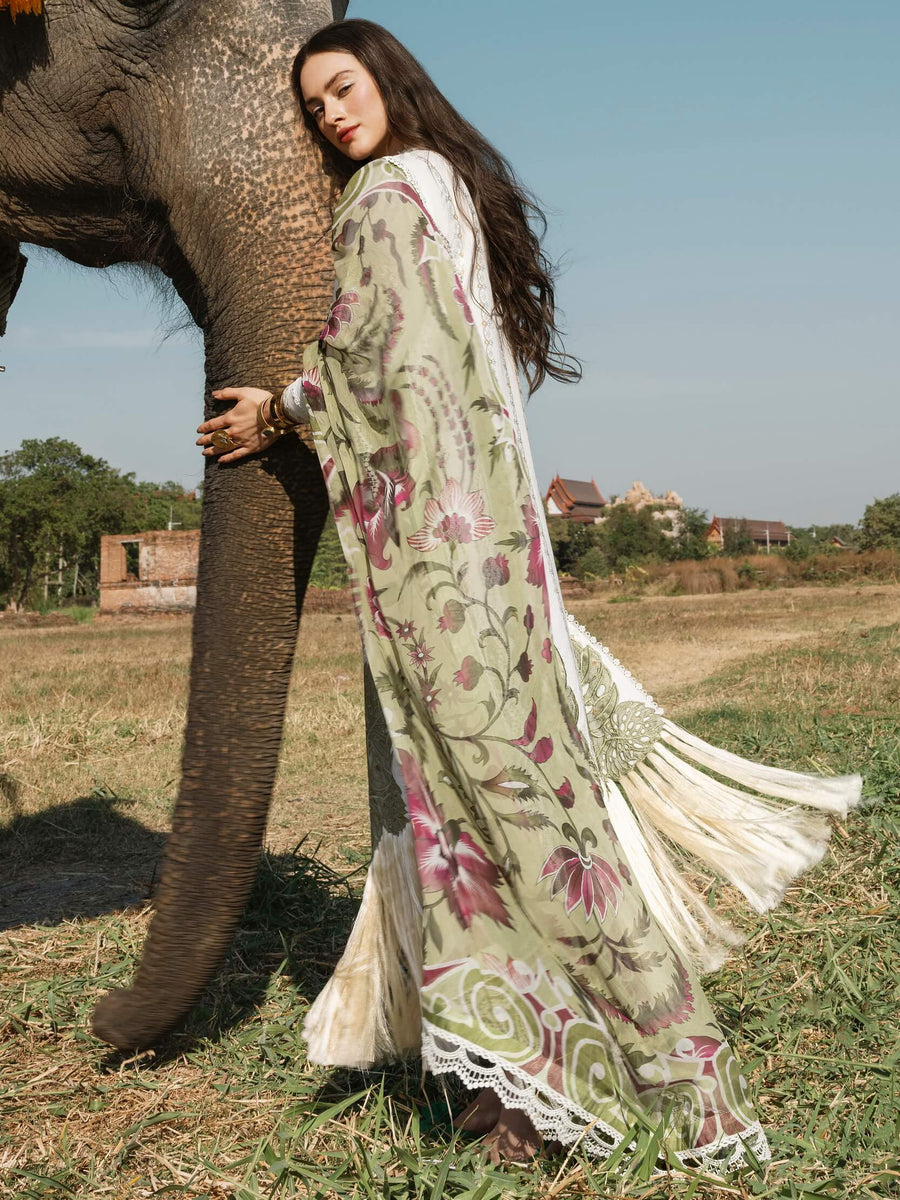 Mushq Lawana Embroidered Luxury Lawn Unstitched 3Pc Suit MSL-23-15 Yanin