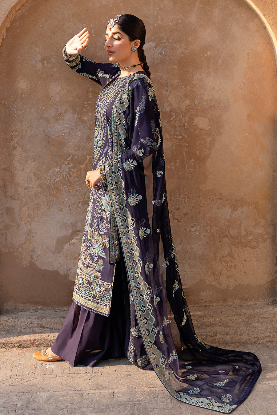Ramsha Andaz Embroidered Luxury Lawn Unstitched 3 Piece Suit Z-504