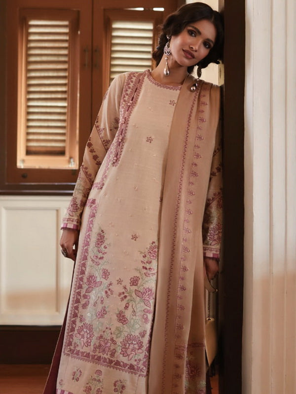 ZAHA Unstitched Embroidered Slub Khaddar 3Pc Suit ZW-22-03 HAYAL