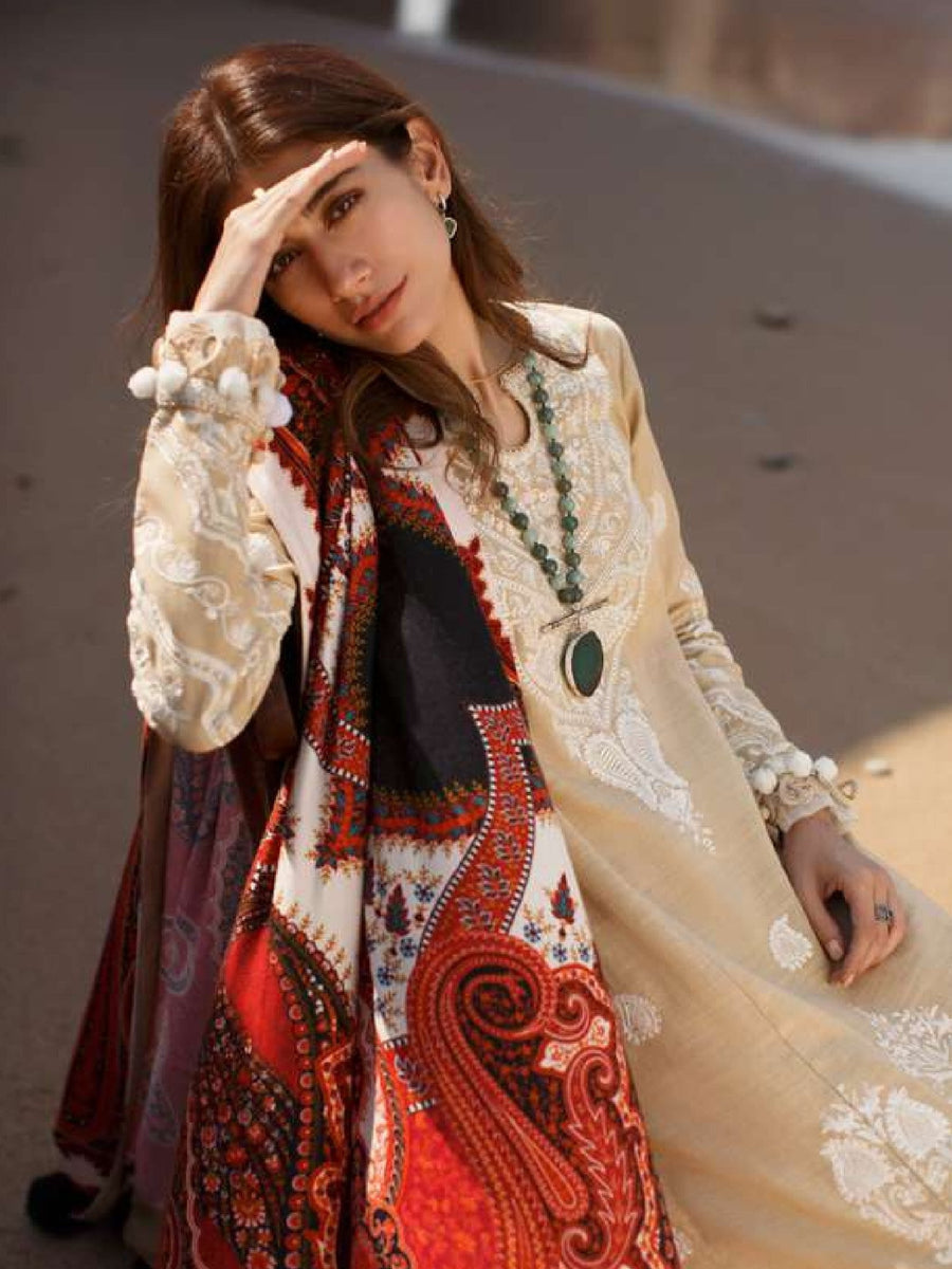 ZAHA Sahel Vol-02 Unstitched Khaddar 3Pc Suit ZW2-21-09 SAHANE - FaisalFabrics.pk