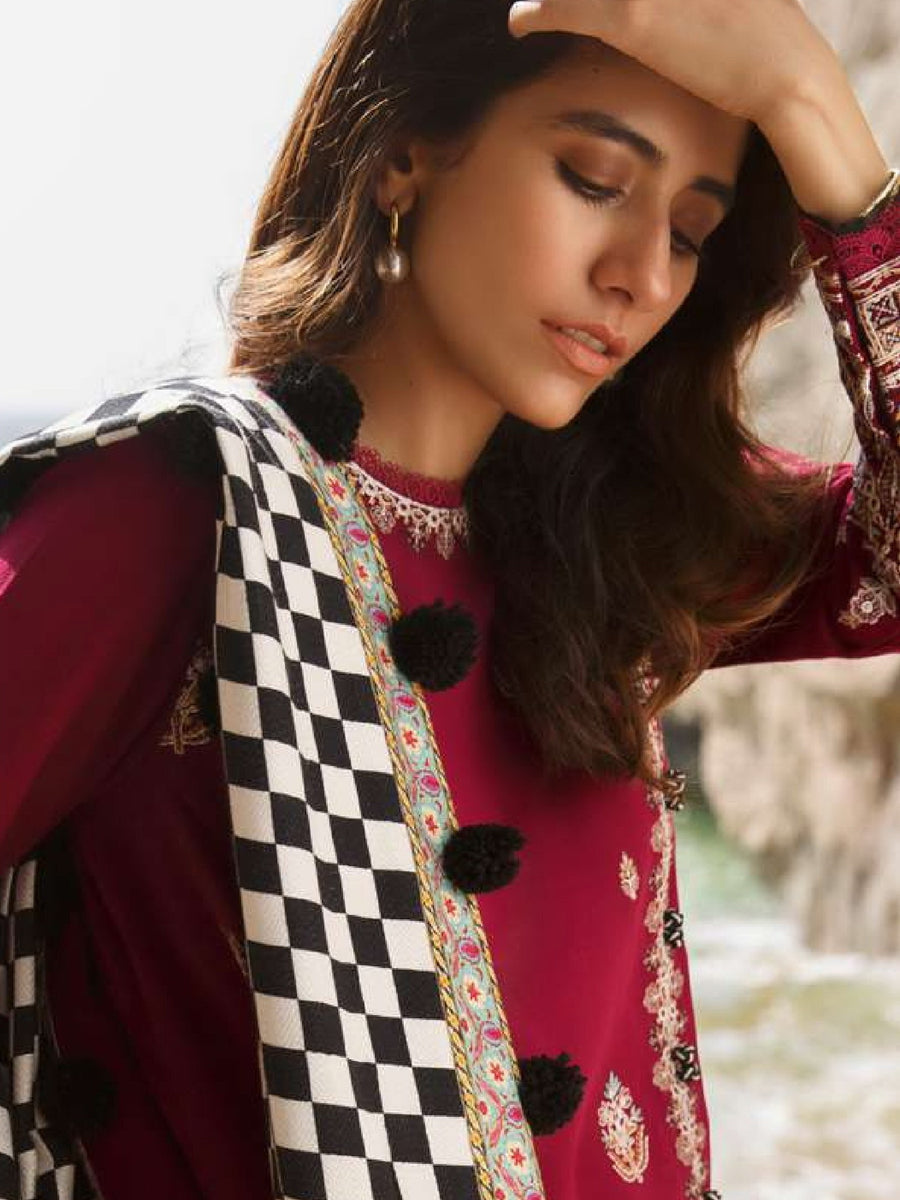 ZAHA Sahel Vol-02 Unstitched Khaddar 3Pc Suit ZW2-21-11 ANAYEL - FaisalFabrics.pk