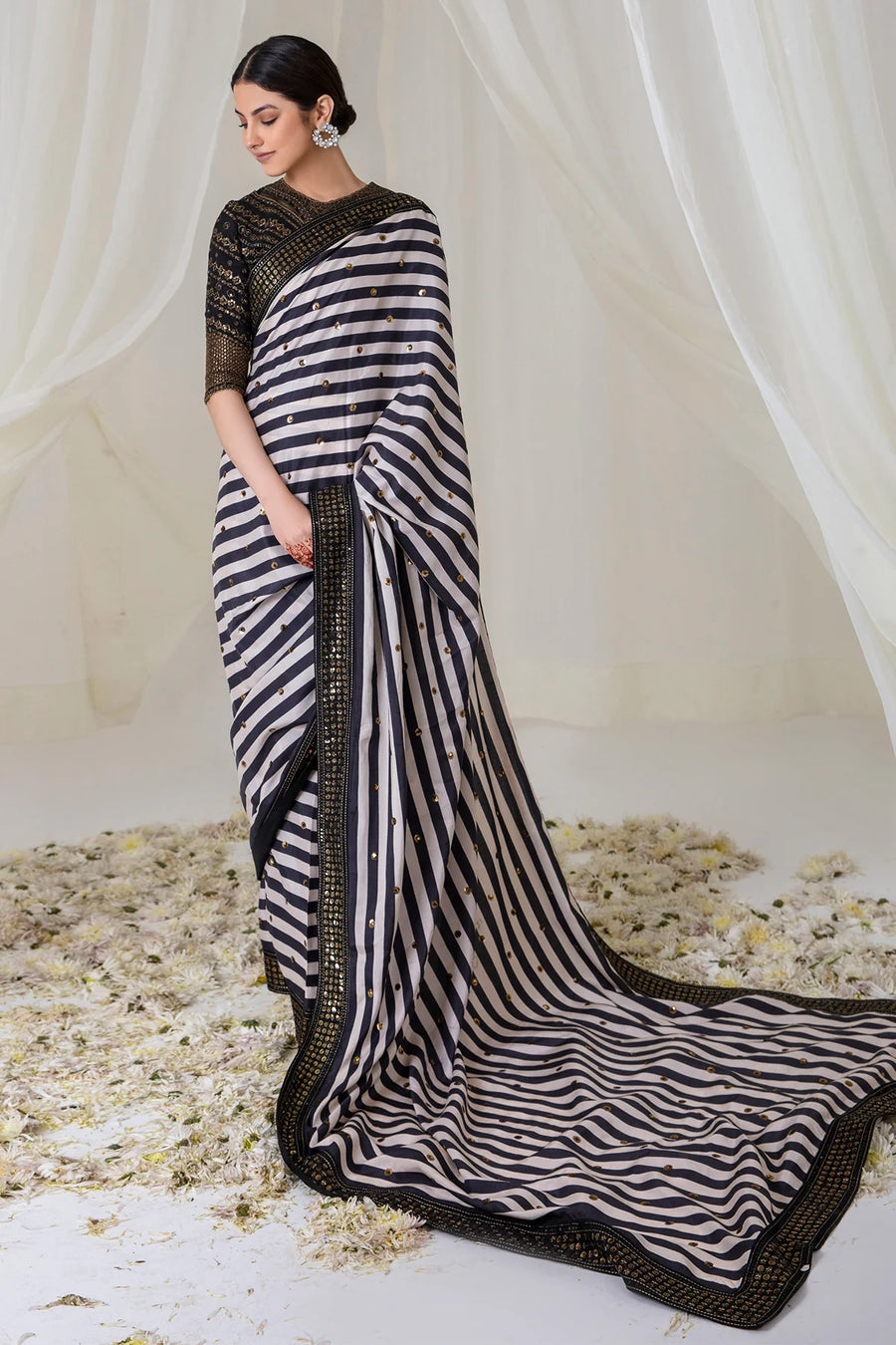 Jazmin Exclusive Unstitched Embroidered Raw Silk Saree JE-06 ZARIA