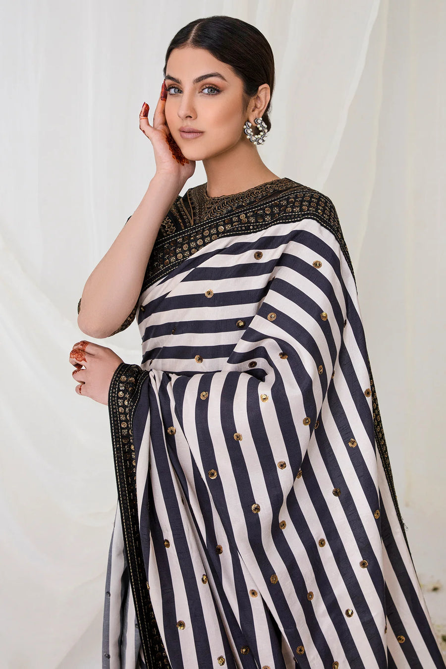 Jazmin Exclusive Unstitched Embroidered Raw Silk Saree JE-06 ZARIA
