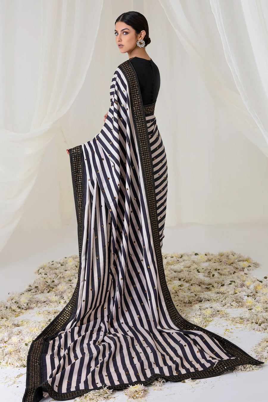 Jazmin Exclusive Unstitched Embroidered Raw Silk Saree JE-06 ZARIA