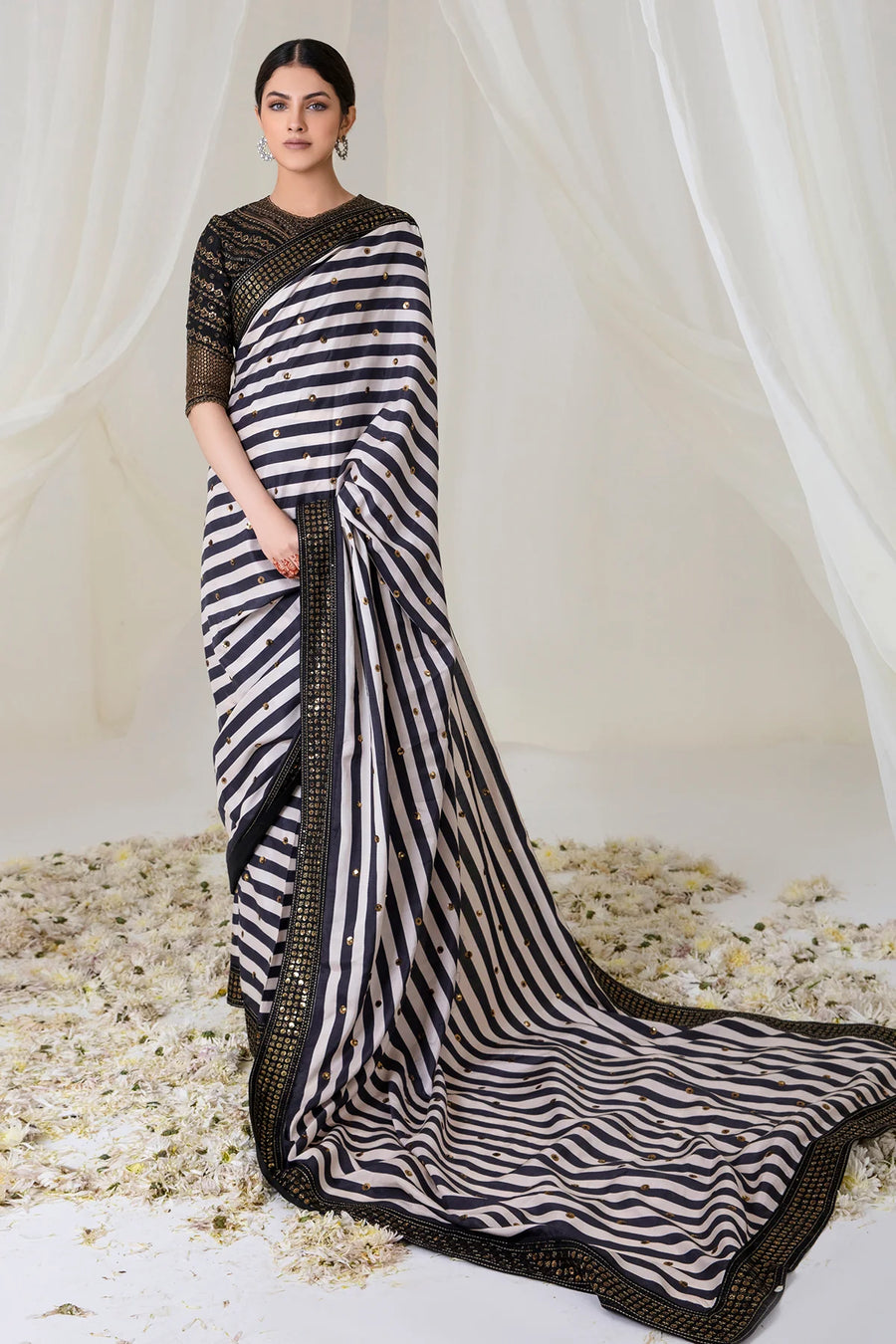 Jazmin Exclusive Unstitched Embroidered Raw Silk Saree JE-06 ZARIA
