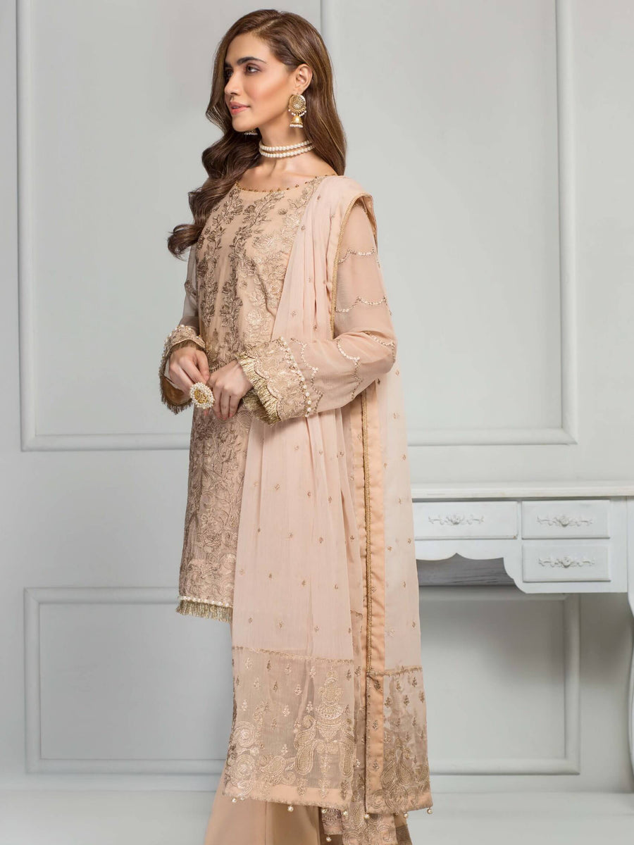 ZARIF Luxury Chiffon Vol-3 Embroidered 3Pc Suit ZR-08 CHEMELISH - FaisalFabrics.pk