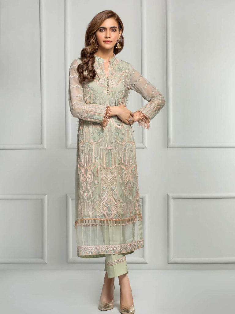 Zarif Women RTW Embroidered Chiffon 3 Piece Suit ZR26UCR ZRF-EMC-22 - Eid Collection