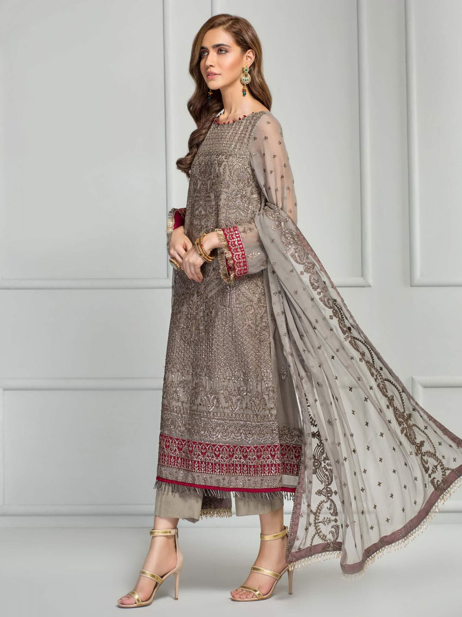 ZARIF Luxury Chiffon Vol-3 Embroidered 3Pc Suit ZR-01 GRECIA - FaisalFabrics.pk