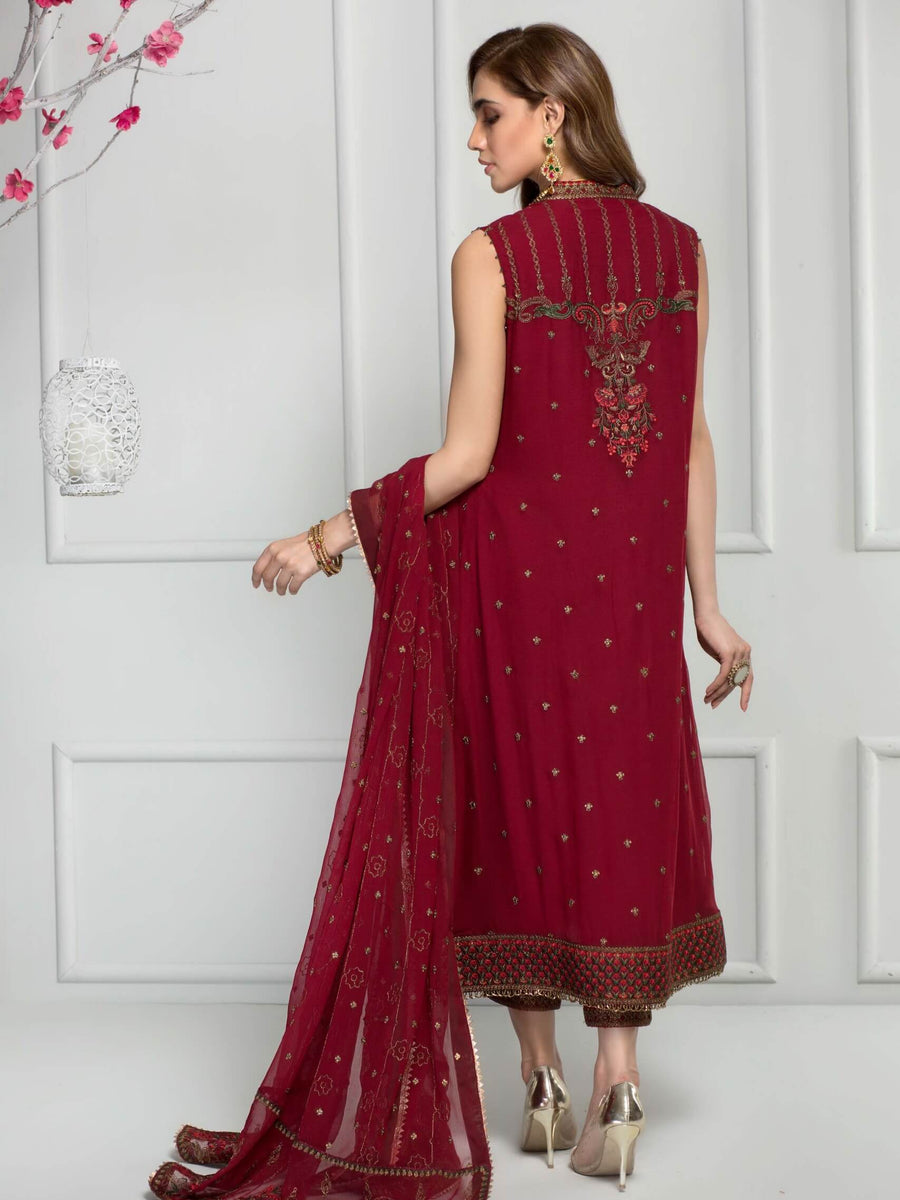 ZARIF Luxury Chiffon Vol-3 Embroidered 3Pc Suit ZR-05 ROSETTE - FaisalFabrics.pk