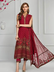ZARIF Luxury Chiffon Vol-3 Embroidered 3Pc Suit ZR-05 ROSETTE - FaisalFabrics.pk