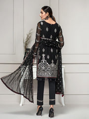 ZARIF Luxury Chiffon Collection Vol-2 Embroidered 3Pc Suit ZAR-05 Noire - FaisalFabrics.pk