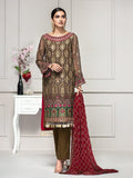 ZARIF Luxury Chiffon Collection Vol-2 Embroidered 3Pc Suit ZAR-04 Olive - FaisalFabrics.pk