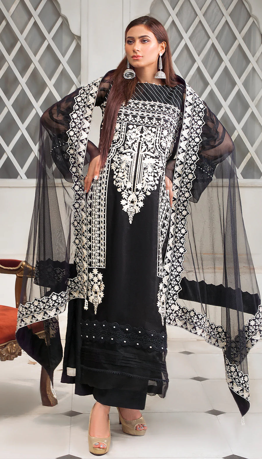 SURMAI Rang-e-Bahar Embroidered Stitched 3Pc Suit - ZARMEENA