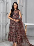ZARIF Bahaar Unstitched Formal Embroidered 3Pc Suit ZB-06 MOCHA