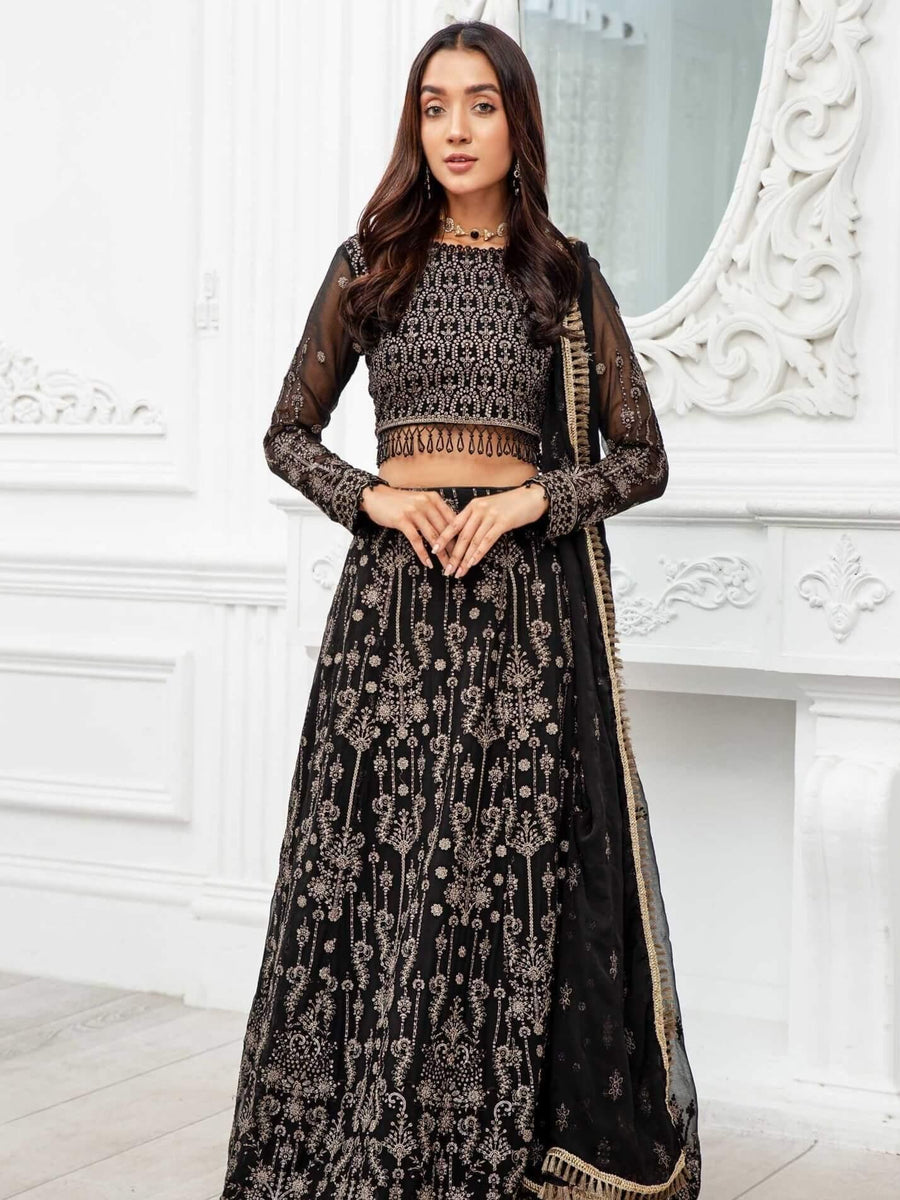 Dastoor by Zarif Luxury Chiffon Unstitched 3 Piece Suit ZD-03 RESHAM - FaisalFabrics.pk