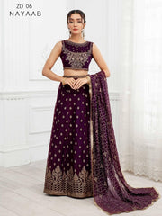 Dastoor by Zarif Luxury Chiffon Unstitched 3 Piece Suit ZD-06 NAYAAB - FaisalFabrics.pk