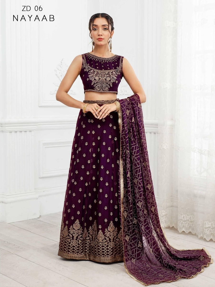 Dastoor by Zarif Luxury Chiffon Unstitched 3 Piece Suit ZD-06 NAYAAB - FaisalFabrics.pk