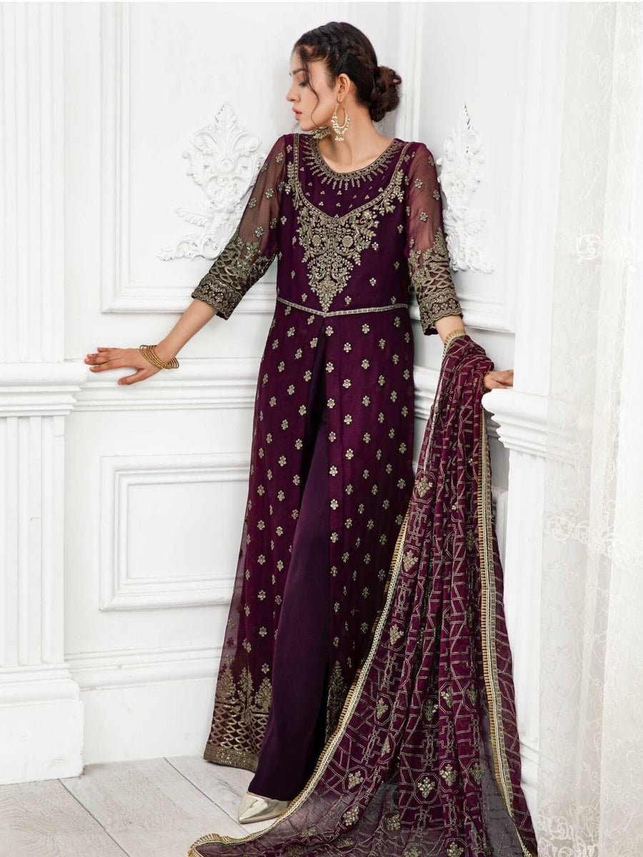 Dastoor by Zarif Luxury Chiffon Unstitched 3 Piece Suit ZD-06 NAYAAB - FaisalFabrics.pk