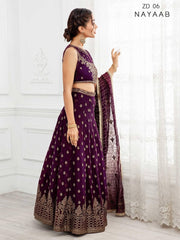Dastoor by Zarif Luxury Chiffon Unstitched 3 Piece Suit ZD-06 NAYAAB - FaisalFabrics.pk