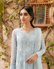 SIFA Crinkle Chiffon Unstitched Embroidered 3Pc Suit - ZEB