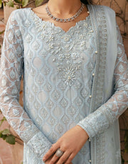 SIFA Crinkle Chiffon Unstitched Embroidered 3Pc Suit - ZEB