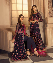 Noor E Rang By Zarif Luxury Unstitched Chiffon 3Pc Suit ZF-01 Mahjabeen - FaisalFabrics.pk