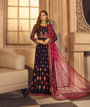 Noor E Rang By Zarif Luxury Unstitched Chiffon 3Pc Suit ZF-01 Mahjabeen - FaisalFabrics.pk