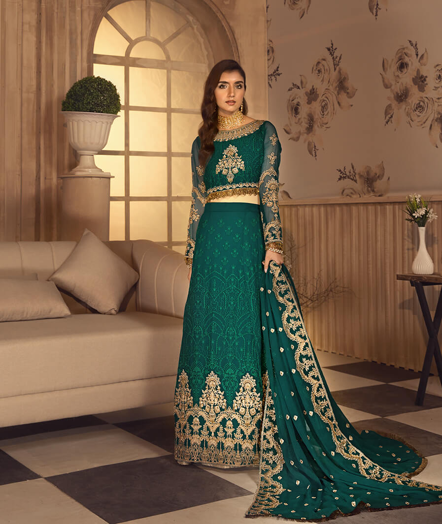 Noor E Rang By Zarif Luxury Unstitched Chiffon 3Pc Suit ZF-07 Farahnoush - FaisalFabrics.pk