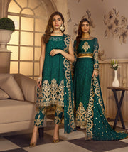 Noor E Rang By Zarif Luxury Unstitched Chiffon 3Pc Suit ZF-07 Farahnoush - FaisalFabrics.pk