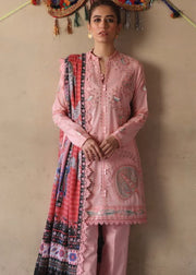Zaha Lawn 2021 Unstitched Embroidered 3 Piece Suit ZL21-01B Nezm - FaisalFabrics.pk