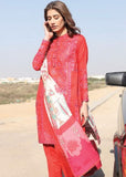 Zaha Lawn 2021 Unstitched Embroidered 3 Piece Suit ZL21-03B Ghermez - FaisalFabrics.pk
