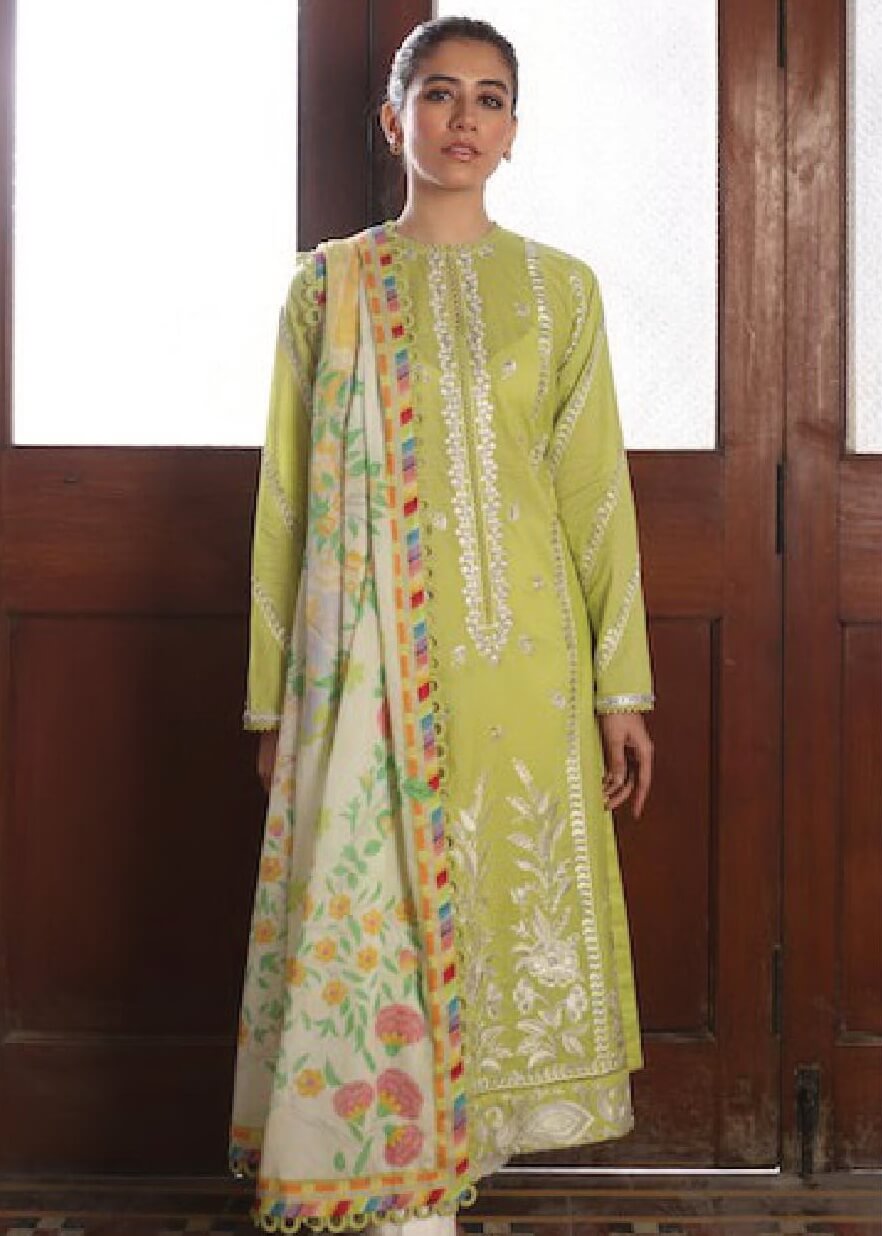 Zaha Lawn 2021 Unstitched Embroidered 3 Piece Suit ZL21-07B Sosan - FaisalFabrics.pk