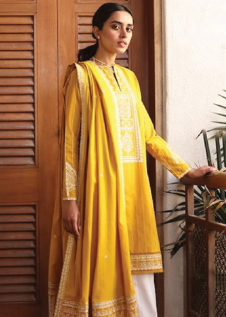 Zaha Lawn 2021 Unstitched Embroidered 3 Piece Suit ZL21-08B Zeh - FaisalFabrics.pk