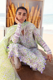 ZAHA by Khadijah Shah EMbroidered Lawn Unstitched 3Pc Suit ZL23-03 A