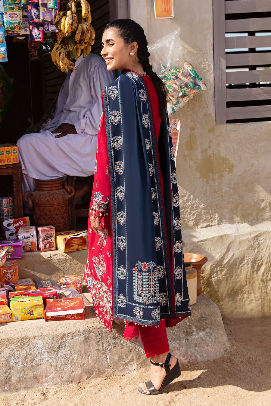ZAHA by Khadijah Shah EMbroidered Lawn Unstitched 3Pc Suit ZL23-05 A