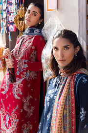 ZAHA by Khadijah Shah EMbroidered Lawn Unstitched 3Pc Suit ZL23-05 A