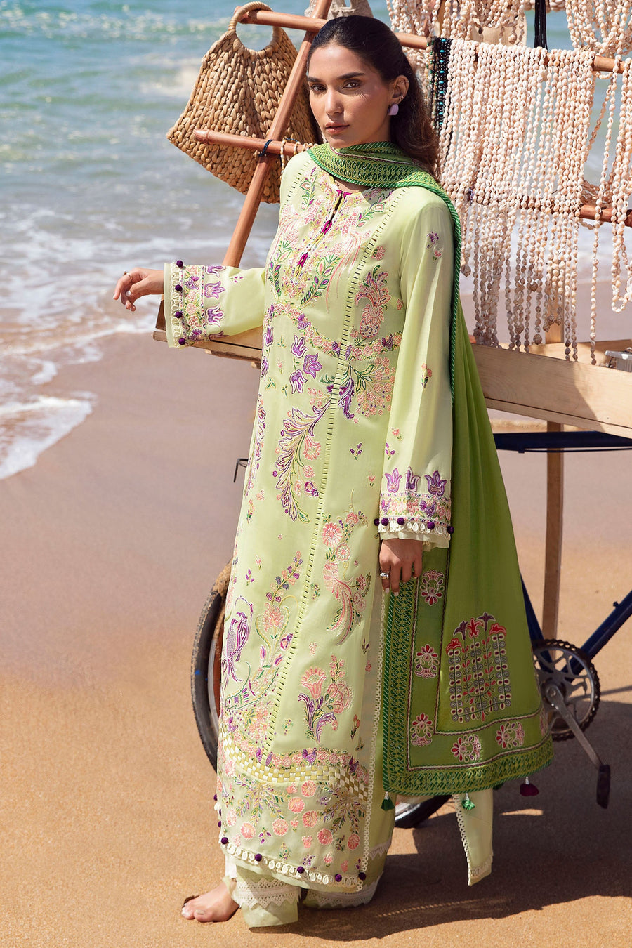 ZAHA by Khadijah Shah EMbroidered Lawn Unstitched 3Pc Suit ZL23-05 B