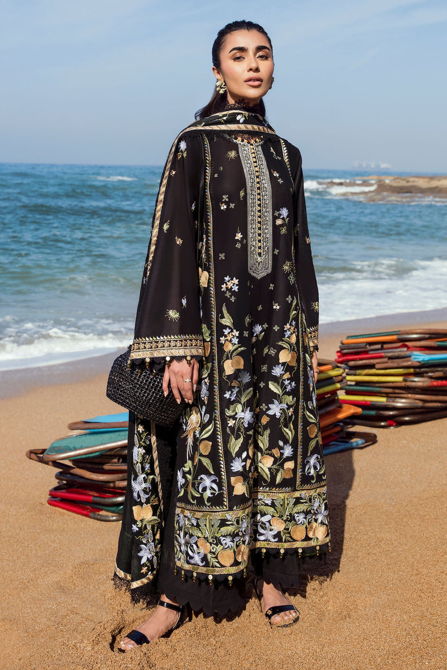 ZAHA by Khadijah Shah EMbroidered Lawn Unstitched 3Pc Suit ZL23-07 B