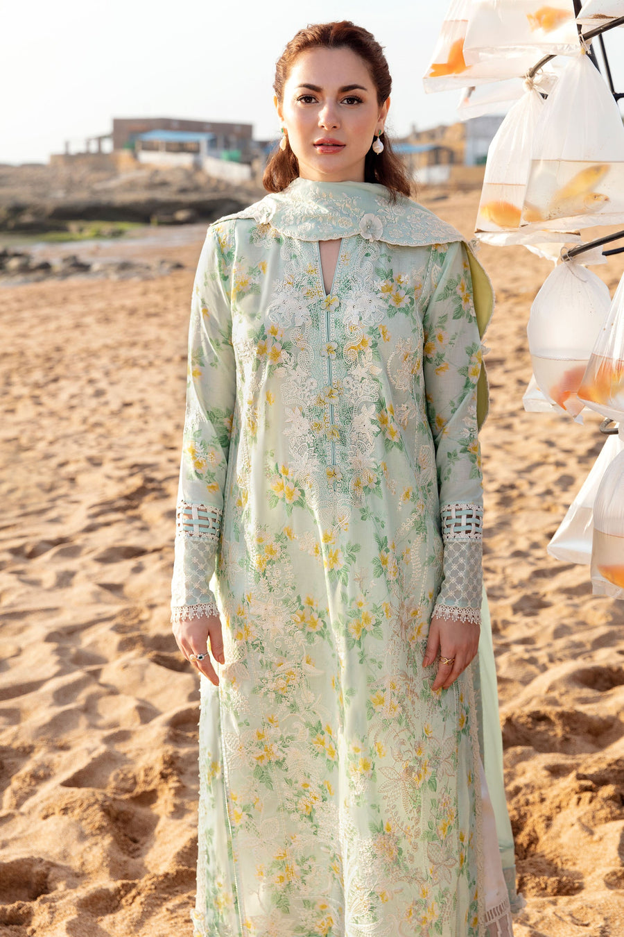 ZAHA by Khadijah Shah EMbroidered Lawn Unstitched 3Pc Suit ZL23-08 A