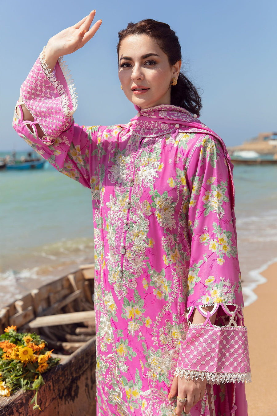 ZAHA by Khadijah Shah EMbroidered Lawn Unstitched 3Pc Suit ZL23-08 B