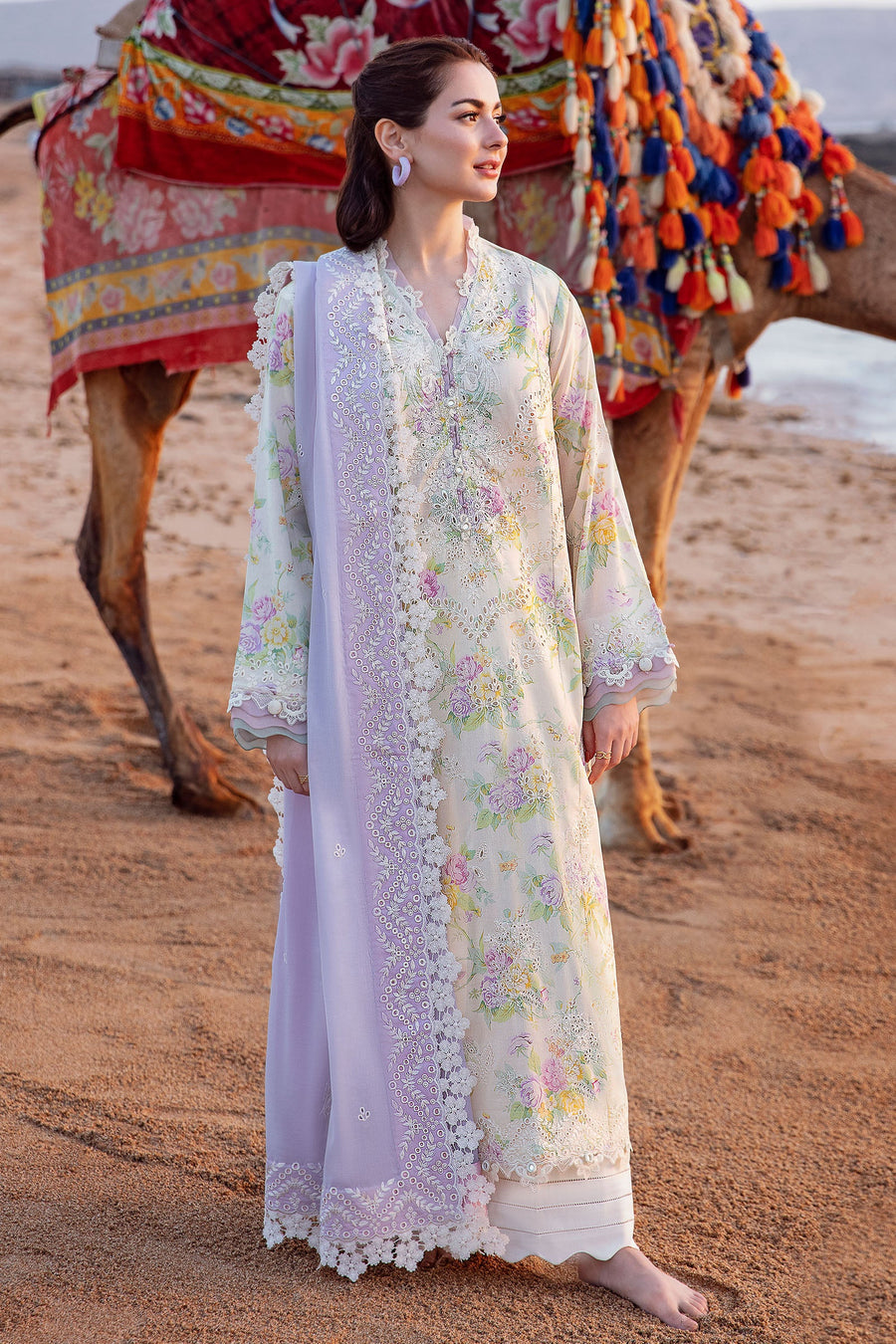 ZAHA by Khadijah Shah EMbroidered Lawn Unstitched 3Pc Suit ZL23-09 B