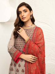 Mehakmah by Zarif Luxury Chiffon Unstitched 3Pc Suit ZM-06 KHUSHBOO - FaisalFabrics.pk