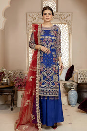 Zainab Manan La Monada Unstitched Luxury Formals Suit ZM-14 Blue Royale
