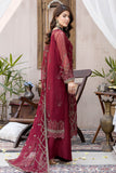 Zahra by Zainab Manan Unstitched Chiffon 3Pc Suit ZM-21 Dutchess Red