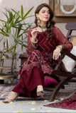 Zahra by Zainab Manan Unstitched Chiffon 3Pc Suit ZM-21 Dutchess Red