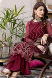 Zahra by Zainab Manan Unstitched Chiffon 3Pc Suit ZM-21 Dutchess Red