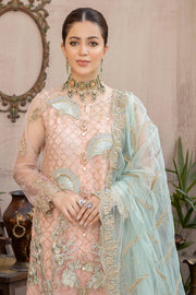 Zahra by Zainab Manan Unstitched Chiffon 3Pc Suit ZM-22 Tropical Azure