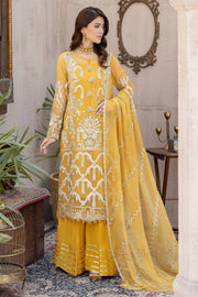 Zahra by Zainab Manan Unstitched Chiffon 3Pc Suit ZM-23 Royal Tiffany