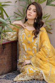 Zahra by Zainab Manan Unstitched Chiffon 3Pc Suit ZM-23 Royal Tiffany